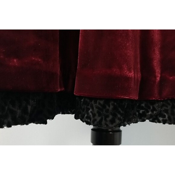 Cynthia Rowley Velvet Shift Dress Medium Maroon Black Trim 3/4 Length Sleeve - Picture 3 of 11